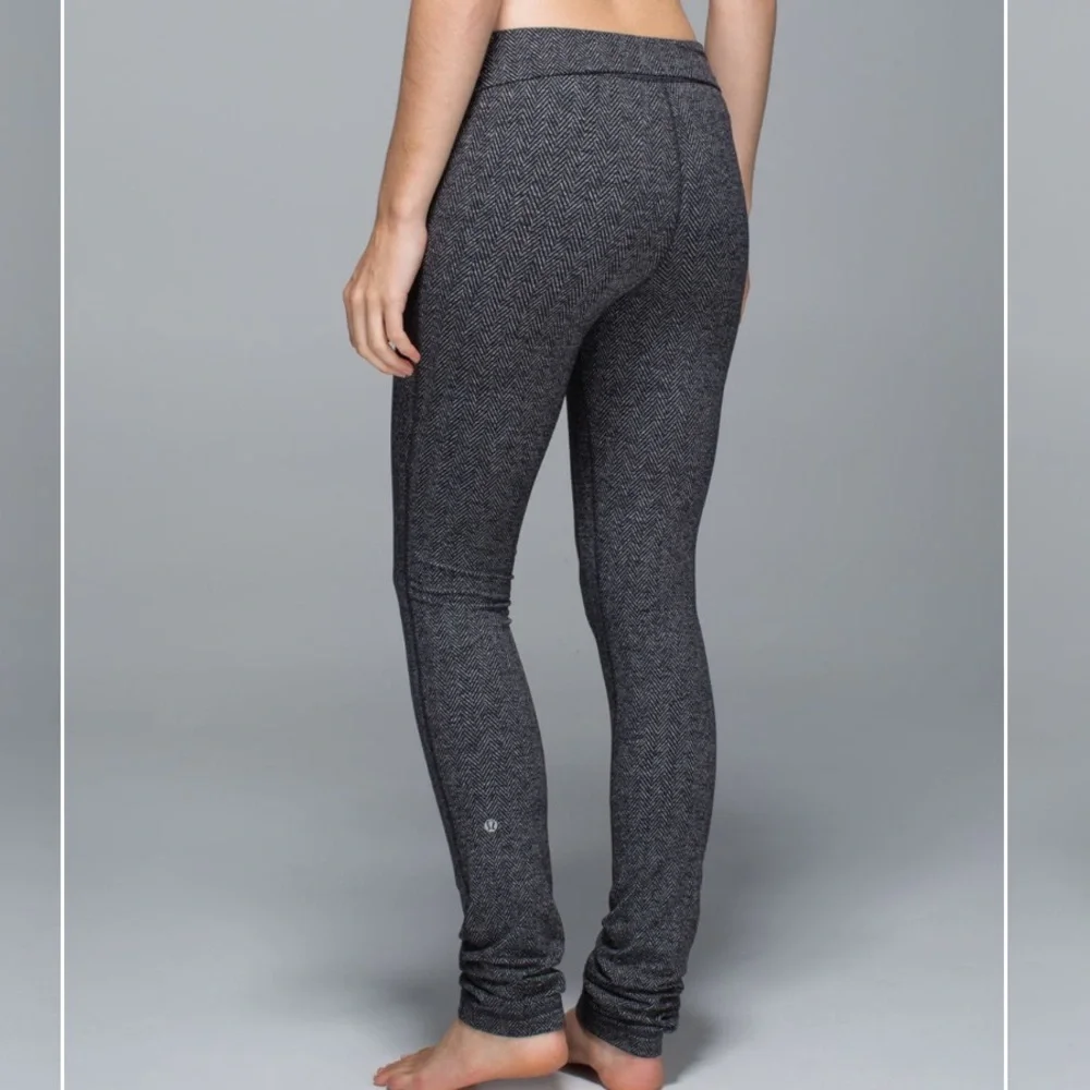 Lululemon‎ Skinny Will Pant Full-On Luon Giant Herringbone Black Heathered Black - Picture 2 of 12